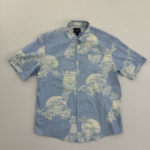 Light Blue Hawaiian Retrofit SS XL Men’s Button Up Shirt Extra Large